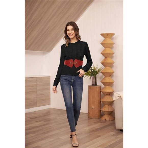 2 Pieces, Women's Elastic Vintage Belt Retro Cinch Belts - Picture 6 of 7